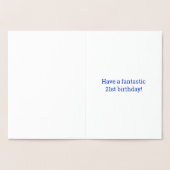 Fett, Goldfoil "21 JAHRE ALT!" Geburtskarte Folienkarte (Innenseite)