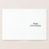 Fett, Goldfoil "27 JAHRE ALT!" Geburtskarte Folienkarte (Innenseite)