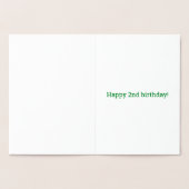 Fett, Goldfoil "2 JAHRE ALT!" Geburtskarte Folienkarte (Innenseite)