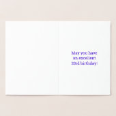 Fett, Goldfoil "33 JAHRE ALT!" Geburtskarte Folienkarte (Innenseite)