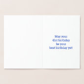 Fett, Goldfoil "41 JAHRE ALT!" Geburtskarte Folienkarte (Innenseite)