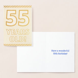 Fett, Goldfoil "55 JAHRE ALT!" Geburtskarte Folienkarte