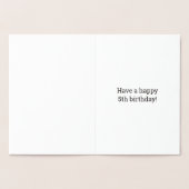 Fett, Goldfoil "5 JAHRE ALT!" Geburtskarte Folienkarte (Innenseite)