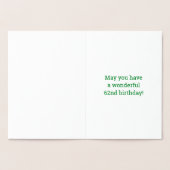 Fett, Goldfoil "62 JAHRE ALT!" Geburtskarte Folienkarte (Innenseite)