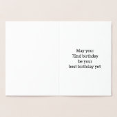 Fett, Goldfoil "72 JAHRE ALT!" Geburtskarte Folienkarte (Innenseite)