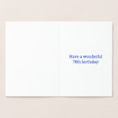 Fett, Goldfoil "75 JAHRE ALT!" Geburtskarte Folienkarte (Innenseite)