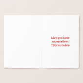 Fett, Goldfoil "79 JAHRE ALT!" Geburtskarte Folienkarte (Innenseite)