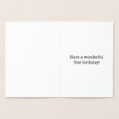 Fett, Goldfoil "91 JAHRE ALT!" Geburtskarte Folienkarte (Innenseite)