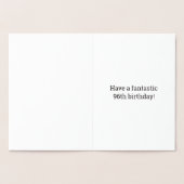 Fett, Goldfoil "96 JAHRE ALT!" Geburtskarte Folienkarte (Innenseite)