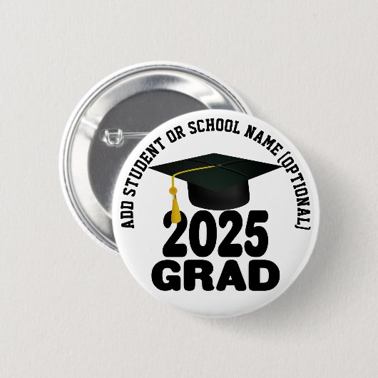 Fett Grad-Abschluss 2025 Button (Vorne & Hinten)