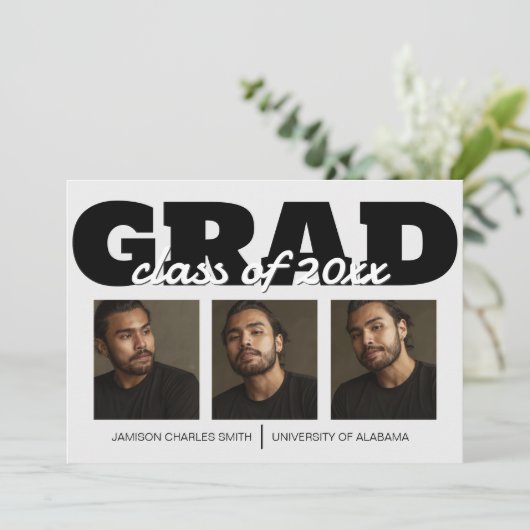 Fett Grad Abschluss Ankündigung (Stehend Vorderseite)