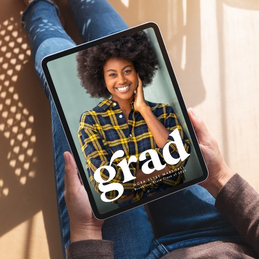 Fett grad einfache vertikale Foto Abschluss Ankündigung