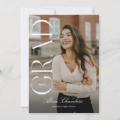 Fett Grad Full Foto Abschluss Einladung (Vorderseite)