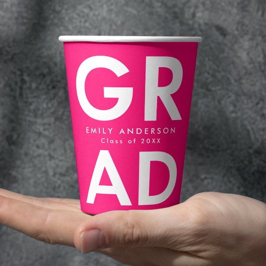 Fett Grad Hot Pink Abschluss Pappbecher