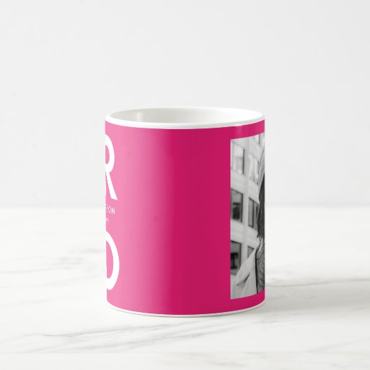 Fett Grad Hot Pink Foto Abschluss Kaffeetasse (Mittel)