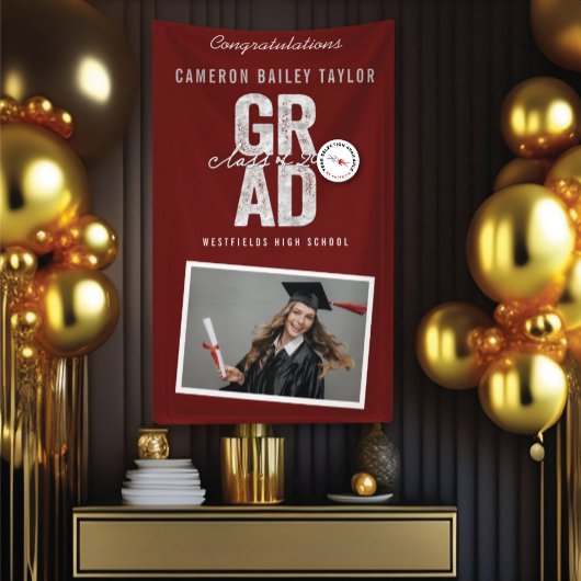 Fett-GRAD-Klasse der Foto-Graduationspartei 2025 Banner