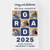 Fett Grad Personalisiert 5 Foto Collage Abschluss Banner (Vertikal)