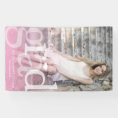 Fett GRAD Pink Ombre Overlay Foto Abschluss Banner (Horizontal)