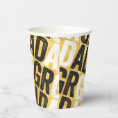 Fett GRAD Typografy Gold Goil Graduation Party Pappbecher (Rechts)