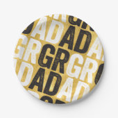 Fett GRAD Typografy Gold Goil Graduation Party Pappteller (Vorderseite)