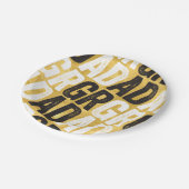 Fett GRAD Typografy Gold Goil Graduation Party Pappteller (Schrägansicht)