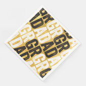 Fett GRAD Typografy Gold Graduation Party Paper Serviette (Ecke)
