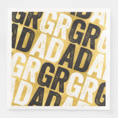Fett GRAD Typografy Gold Graduation Party Paper Serviette (Vorderseite)
