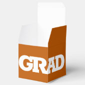 Fett GRAD White auf Burnt Orange Graduation Party Geschenkschachtel (Geöffnet)