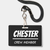fett, grafisch - Mitglied der Crew, Freiwilliger e Ausweis (Vorderseite mit Lanyard)