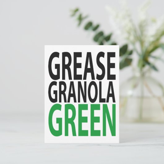 Fett, Granola, GREEN! Postkarte (Stehend Vorderseite)