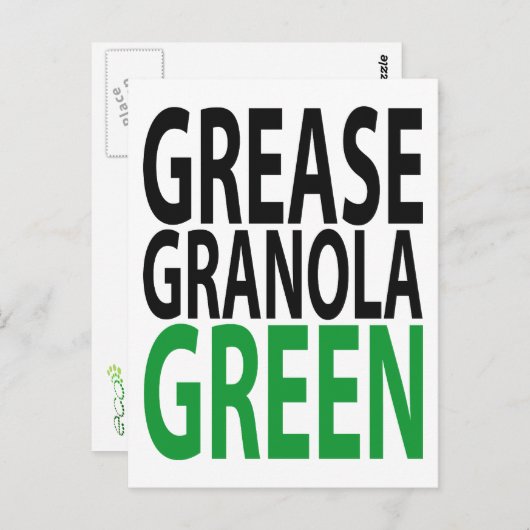 Fett, Granola, GREEN! Postkarte (Vorne/Hinten)