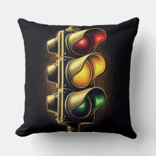 Fett Graphic Stoplight on Black Kissen