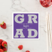 Fett | Grau auf Lila Abschluss Napkin Serviette (Beispiel)