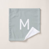 Fett grau und weiß mit optionaler Monogramm Badhandtuch Set (Waschlappen)