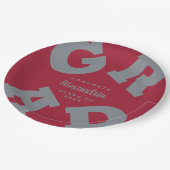 Fett | Graue Teller auf Crimson Red Abschluss (Schrägansicht)