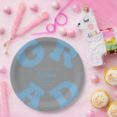 Fett | Graue Teller auf Powder Blue Abschluss (Party)