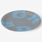 Fett | Graue Teller auf Powder Blue Abschluss (Schrägansicht)