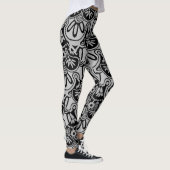 Fett graue und schwarze Print-Leggings Leggings (Rechts)