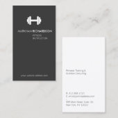 Fett graue/weiße Personal Trainer Business Card Visitenkarte (Vorne/Hinten)