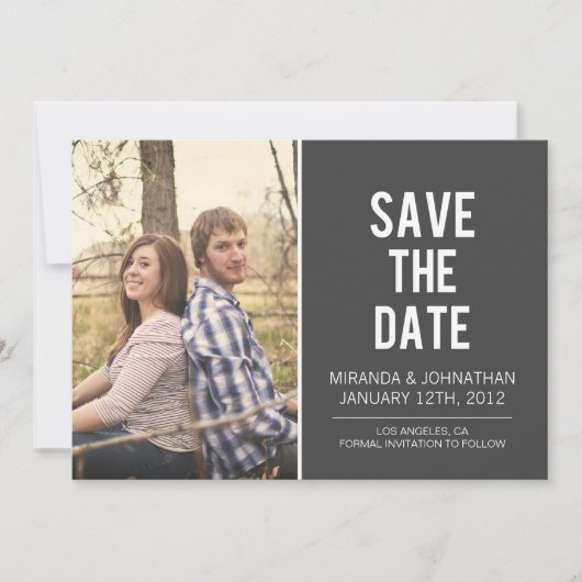 Fett graues Foto speichern Datum Ankündigungen (Vorderseite)