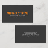 Fett Gray Orange Stilvoll Modernes Beruflich Visitenkarte (Vorne/Hinten)