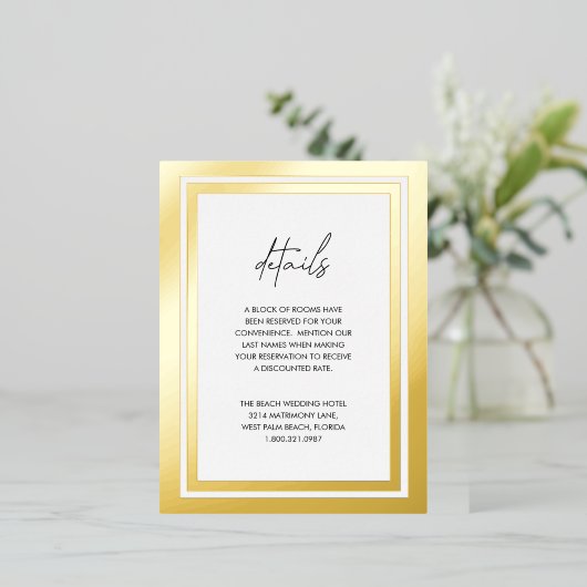 Fett grenzübergreifendes modernes Hochzeitsszenari Folie Einladungspostkarte (Stehend vorne)