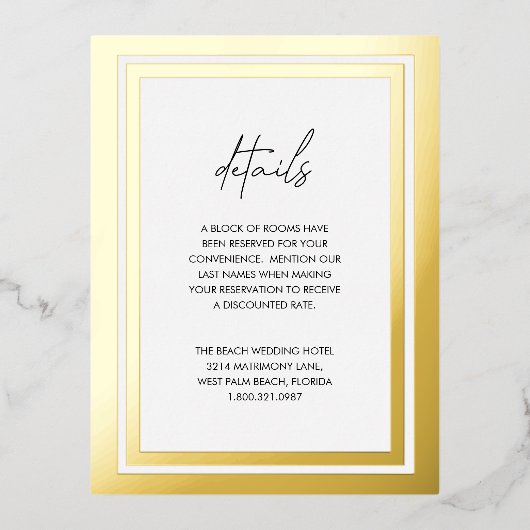 Fett grenzübergreifendes modernes Hochzeitsszenari Folie Einladungspostkarte (Vorderseite)