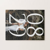 Fett großes numerisches Datum mit Foto Hintergrund Puzzle (Horizontal)