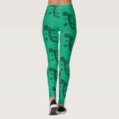 Fett Grün Blau Frauen Rock Klettermuster Leggings (Rückseite)
