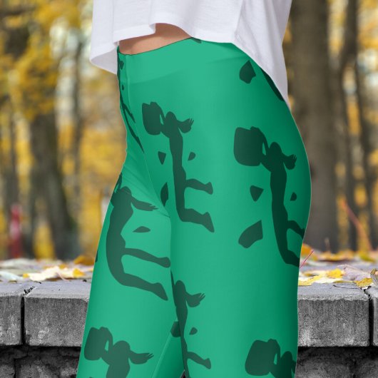 Fett Grün Blau Frauen Rock Klettermuster Leggings