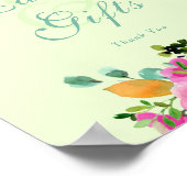 Fett Grün florale Farbe Bouquet Poster (Ecke)