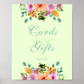 Fett Grün florale Farbe Bouquet Poster (Vorne)