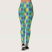 Fett-Grün-Gelb-Harlequin-Karo-Muster Leggings (Rückseite)