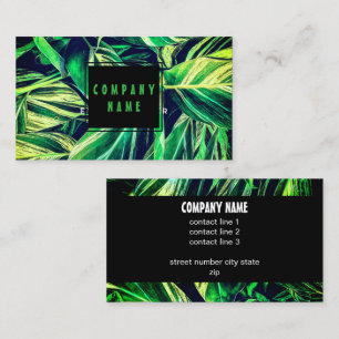 Fett grün und schwarz auf Blätter Naturkunst Visitenkarte